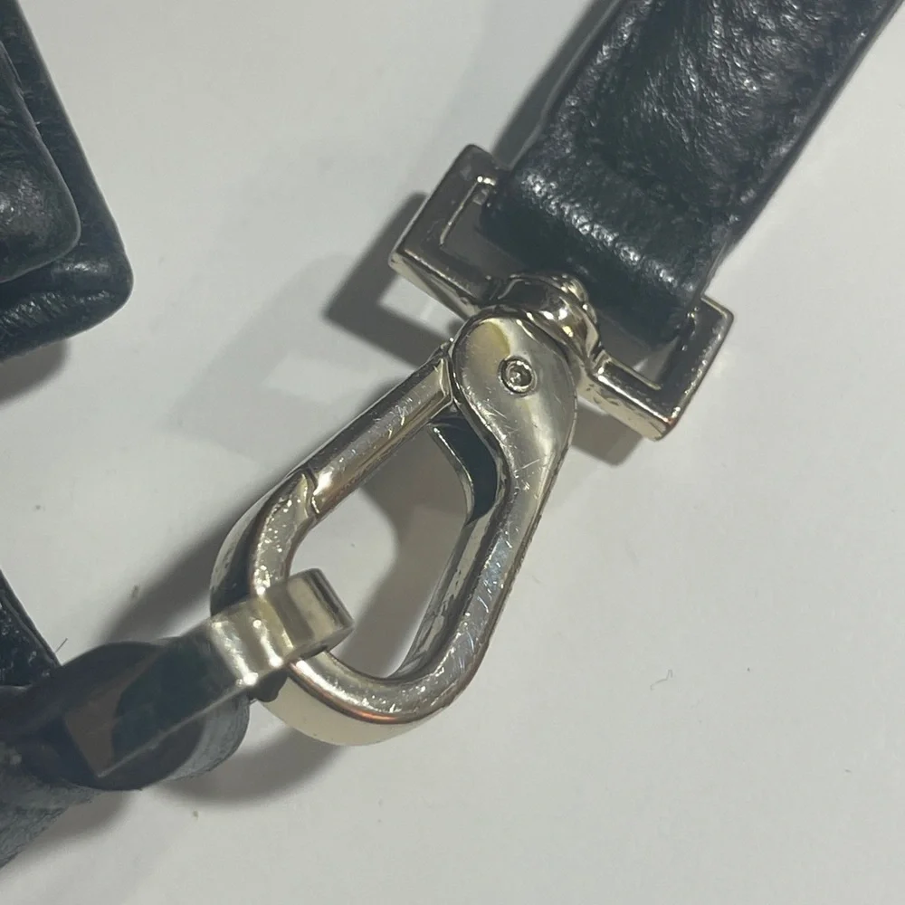 Kate Spade Handbag Black Pebbled Cow Leather Removable Strap Satchel Bag Purse